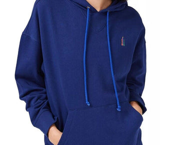 TEREZ Women's Pima Cotton Oversized Hoodie Size M Navy Blue MSRP $145