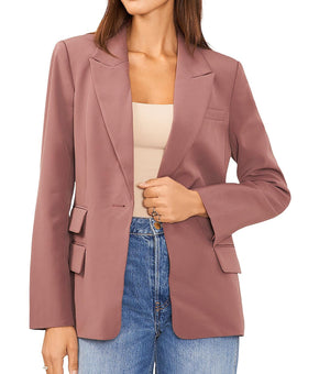 1.State Womens Knit Crepe One-Button Blazer Size 12 Brown