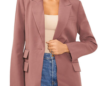 1.State Womens Knit Crepe One-Button Blazer Size 12 Brown