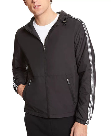 MICHAEL KORS Men's Lightweight Packable Hooded Jacket Black Size XL MSRP $248