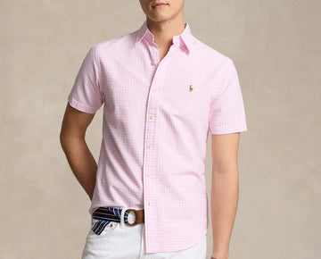 Polo Ralph Lauren Men's Classic-Fit Gingham Oxford Shirt Pink Size XL MSRP $115