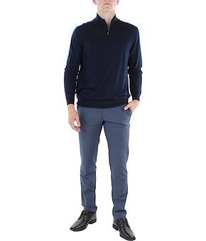 Club Room Mens Wool Blend 1/4 Zip Sweater Navy Size L