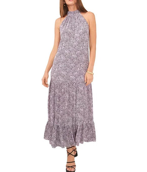 Vince Camuto stylish Bright Sleeveless Halter Maxi Dress Purple Size XS $119