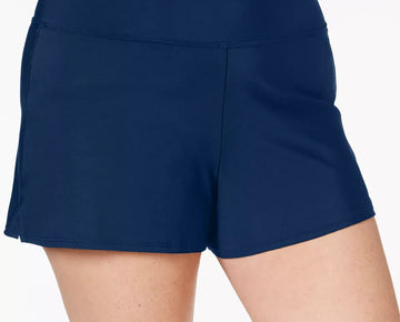 SWIM SOLUTIONS Plus Size Swim Shorts Navy Blue Size 18W MSRP $59