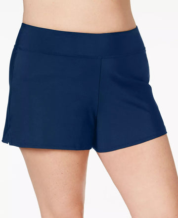 SWIM SOLUTIONS Plus Size Swim Shorts Navy Blue Size 18W MSRP $59