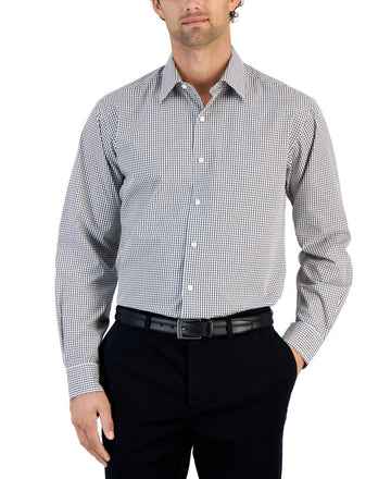 Club Room Men's Regular-Fit Dress Shirt Gray Size 15-15.5 M MSRP $50
