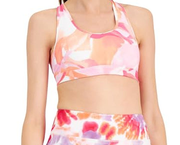 ID Ideology Women's Floating Petals Medium Impact Sports Bra Pink Size XS