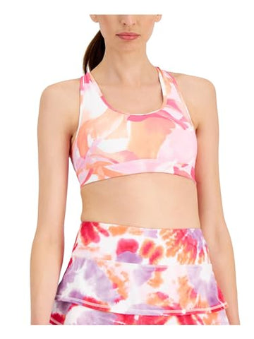 ID Ideology Women's Floating Petals Medium Impact Sports Bra Pink Size XS