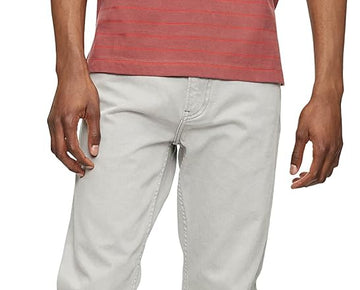 Calvin Klein Men's Smooth Cotton Striped Monogram Logo Polo Shirt, Red Size XS