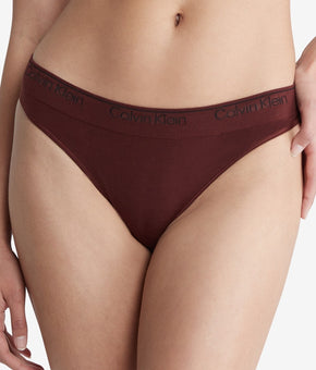 Calvin Klein Modern Seamless Naturals Thong Underwear QF7095 Brown Size S