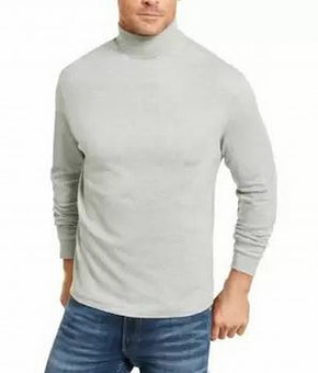 Club Room Mens T-Shirt Soft Heather Solid Turtleneck Gray Size XL