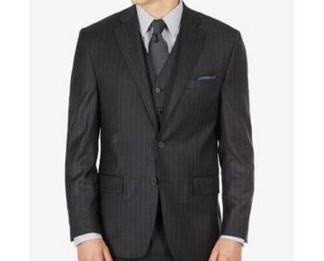 Ralph Lauren Men's Wool Flannel Classic Fit Suit Jacket Stripe Charcoal Size 48L