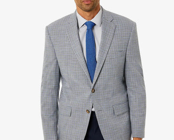 LAUREN RALPH LAUREN UltraFlex Grey & Blue Check Blazer Blue Gray Size 42R $295