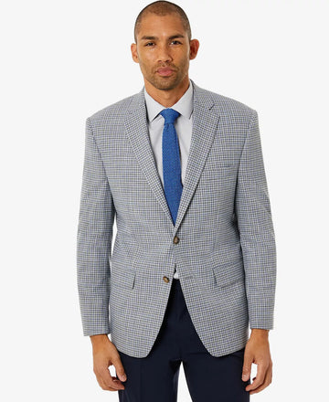 LAUREN RALPH LAUREN UltraFlex Grey & Blue Check Blazer Blue Gray Size 42R $295