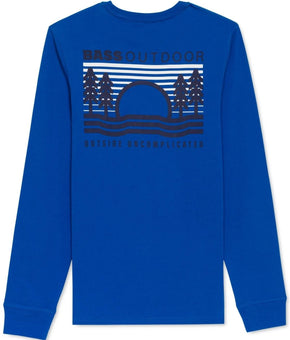 Bass Outdoor Shirt Mens Size S Blue Long Sleeve Graphic Turkish Sea Nature Tee