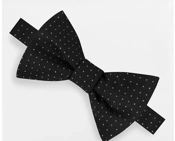 MICHAEL KORS Men's Formal Party Pindot Bow Tie & Pocket Square Set Black White
