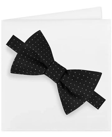 MICHAEL KORS Men's Formal Party Pindot Bow Tie & Pocket Square Set Black White