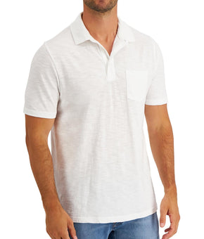 Club Room Mens Slub Short Sleeve Polo White Size XL