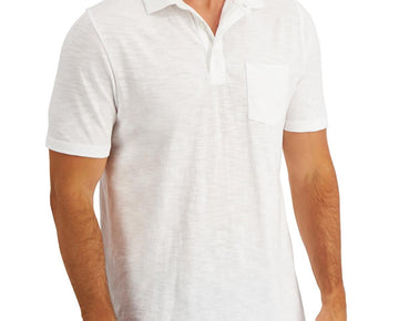 Club Room Mens Slub Short Sleeve Polo White Size XL