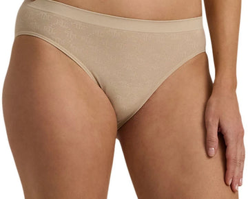 Lauren Ralph Lauren Beige Monogram Mesh Bikini Brief Underwear 4L0048 Size XS