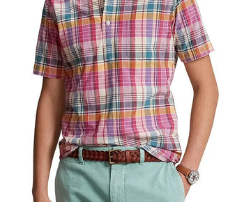 Polo Ralph Lauren Classic Fit Madras Poplin Popover Shirt Pink SIze XL MSRP $148