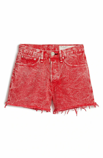 Women's Rag & Bone Maya High Waist Denim Shorts Red Size 24 MSRP $165