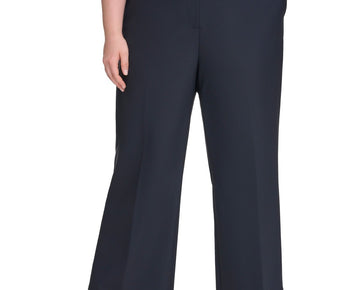 Calvin Klein Plus Size 14W Scuba-Crepe Wide-Leg Pants Black MSRP $109