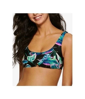Hula Honey Bikini Swim Top Womens Size L Multicolor Tropical Bralette Lined