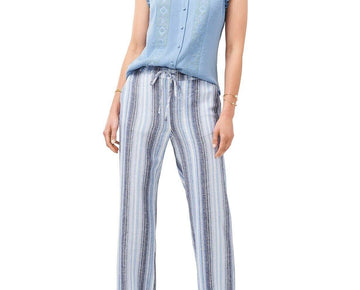 Vince Camuto Striped Tie-Waist Pants Blue Size S MSRP $89
