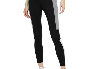 Nike Plus Womens Dri-fit Color-Block Mid-Rise 7/8 Tights Black Size 1X MSRP $60