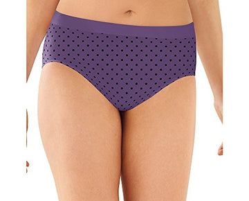 Bali One Smooth U Hi-Cut Brief, 6, Vista Black Dot