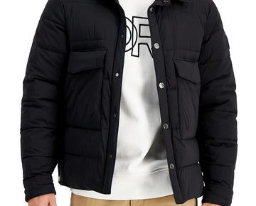 Michael Kors Mens Quilted Cold Weather Puffer Jacket Black Size M