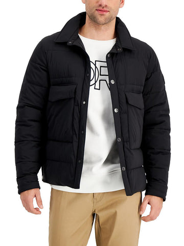 Michael Kors Mens Quilted Cold Weather Puffer Jacket Black Size M