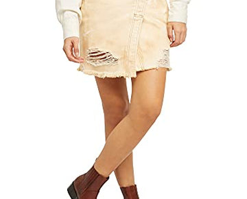 Free People Womens Yellow Short A-Line Skirt Size 24