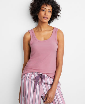 State of Day Women's Ribbed Modal Sleep Tank Top Pink Size 2X