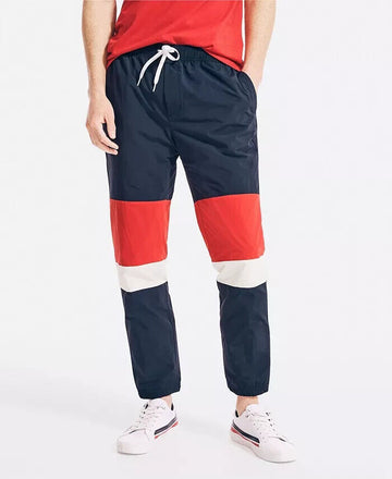 NAUTICA Men's Color Block Track Pants Navy Blue Red Size XL MSRP $80