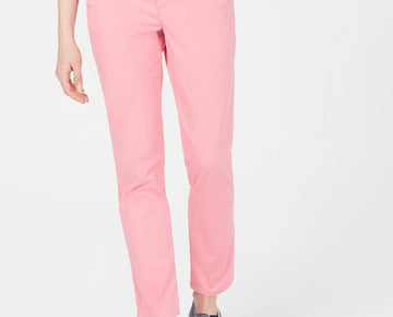 Tommy Hilfiger TH Flex Hampton Cuffed Chino Straight-Leg Pants Pink Size 14 $60