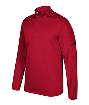 adidas Game Built Long Sleeve Quarter-Zip Top - Men RED Multi-Sport XL Power XL