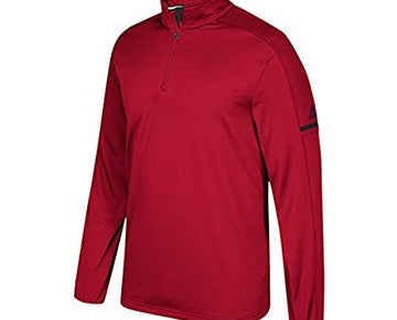 adidas Game Built Long Sleeve Quarter-Zip Top - Men RED Multi-Sport XL Power XL
