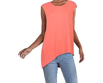 Alfani Womens Coral Sleeveless Jewel Neck Top M