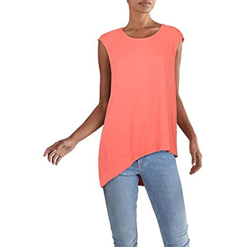 Alfani Womens Coral Sleeveless Jewel Neck Top M