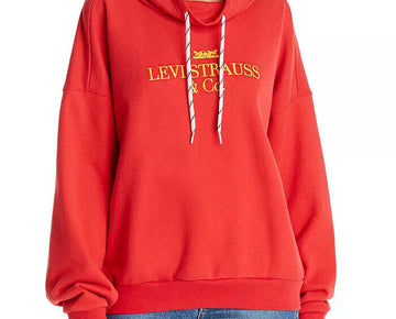 Levi's Sadie '90s Funnel Neck Logo Sweatshirt Womens Red size XS MSRP $75
