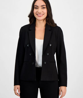Jones New York Petite Faux-Double-Breasted Jacket Black SIze PL MSRP $130