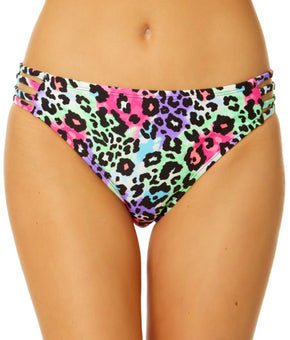 Salt + Cove Juniors' Leopard Love Strappy-Side Hipster Bikini Bottoms Size XS