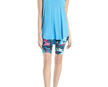 Josie Natori Women's Active Layering Elements Tank Top (Blue Calm, Medium)
