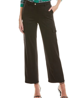 T Tahari womens Wide Leg Cargo Pant, 2, Black