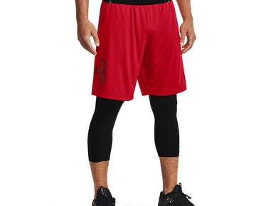 Under Armour Mens Regular fit Big Tall Basketball Shorts XXXXL / 10 Red Solid