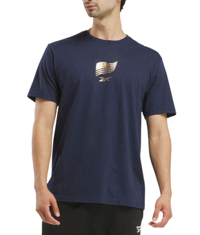 Reebok Mens Regular fit Short Sleeve T-Shirt Shirt XL Blue Solid