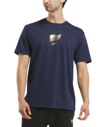 Reebok Mens Regular fit Short Sleeve T-Shirt Shirt XL Blue Solid