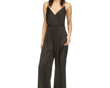 Michael Kors Women's V-Neck Sleeveless Jumpsuit Black Size XL MSRP $195